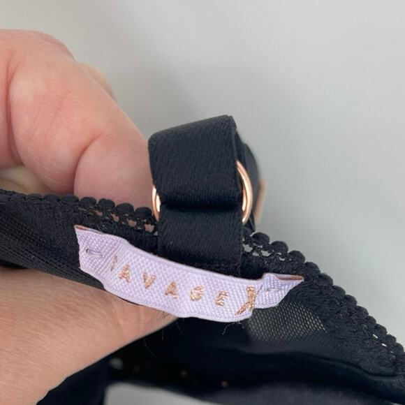 Savage X Fenty by Rihanna Lace Bustier Underwire Bra Black Size Large Sexy‎ - Picture 3 of 5